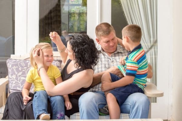 A family enjoying their free time together