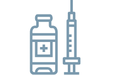 Medicine and syringe icon